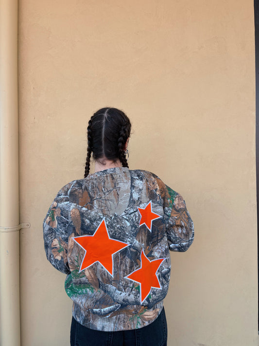 Camo Crewneck Orange Stars