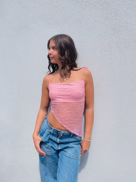 Kelly Lace Asymmetrical Top
