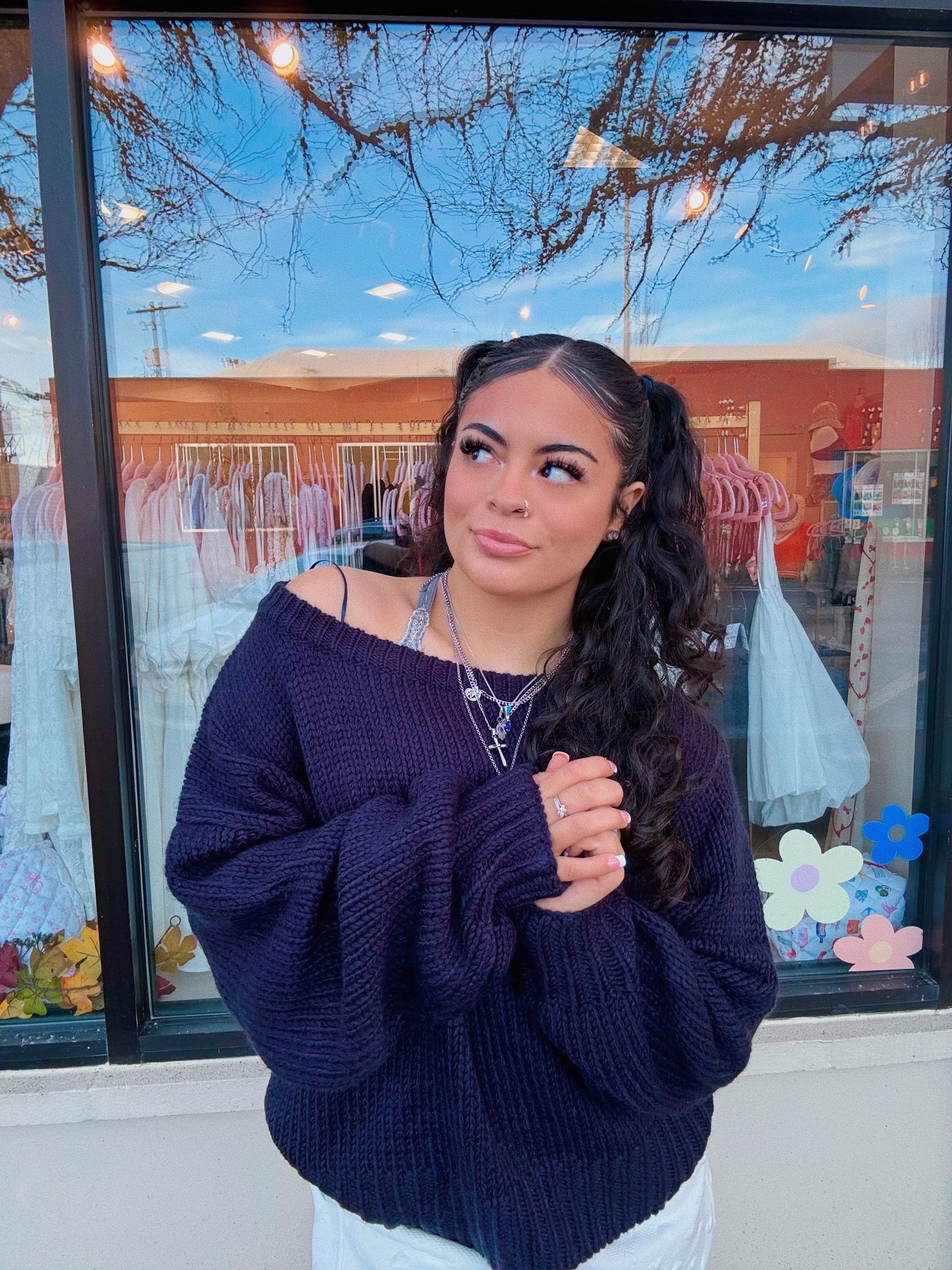 Off The Shoulder Oversized Sweater