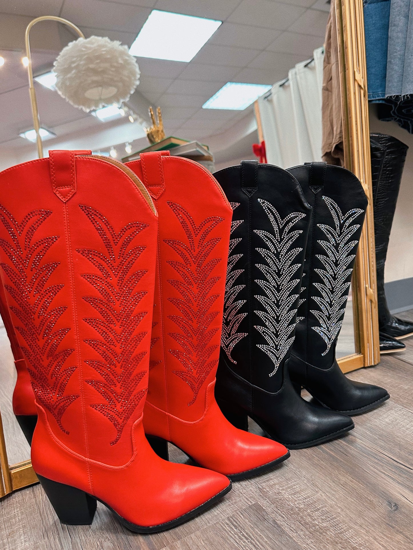 Rhinestone Tall Boots