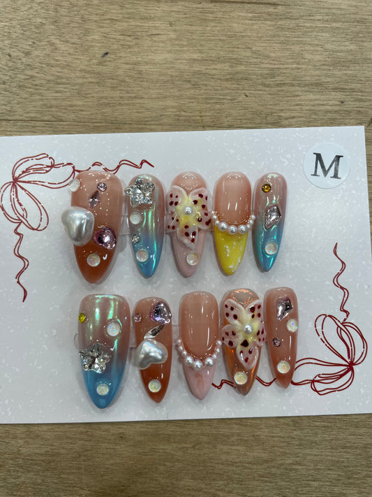 Pearlescent Press On Nails