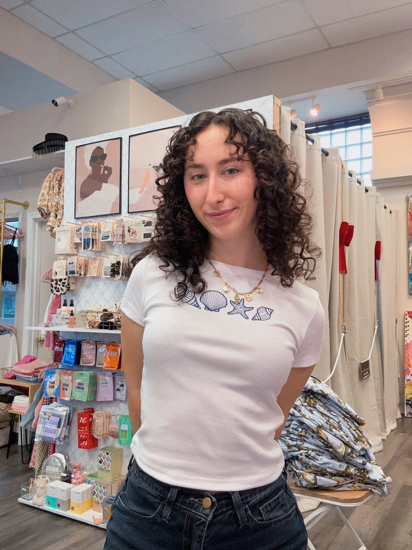 Embroidery Seashell baby Tee