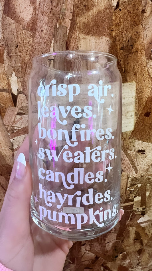 Crisp Air. Leaves. Bonfires.... Cup 16oz.