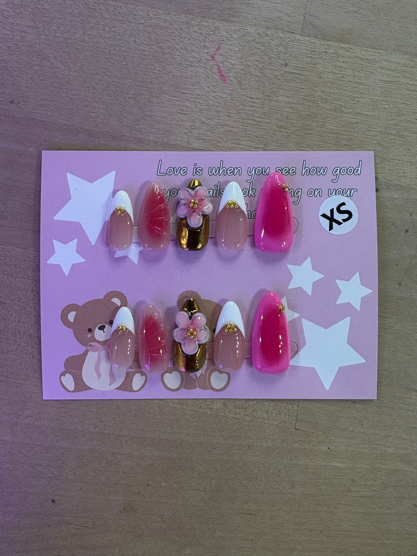 Pink and Gold Nails