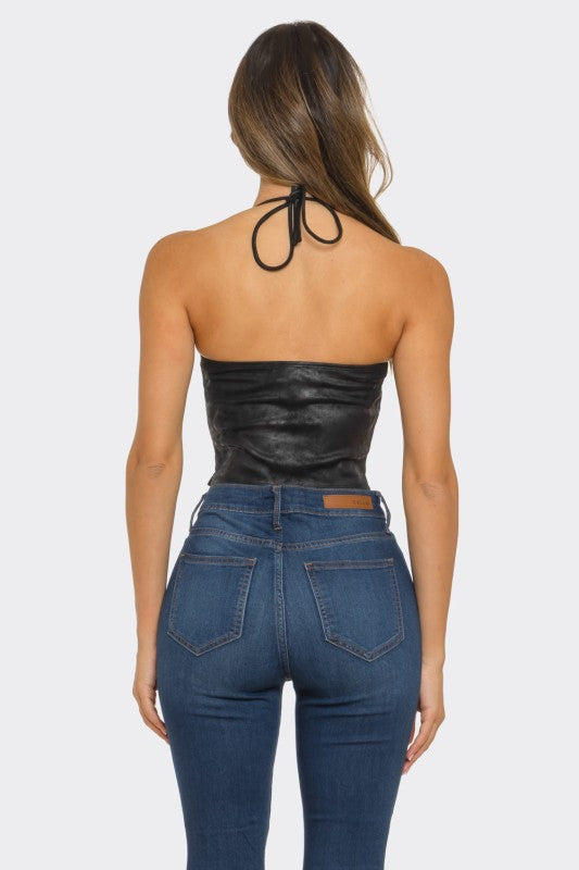 Black Rhionstone Corset Top