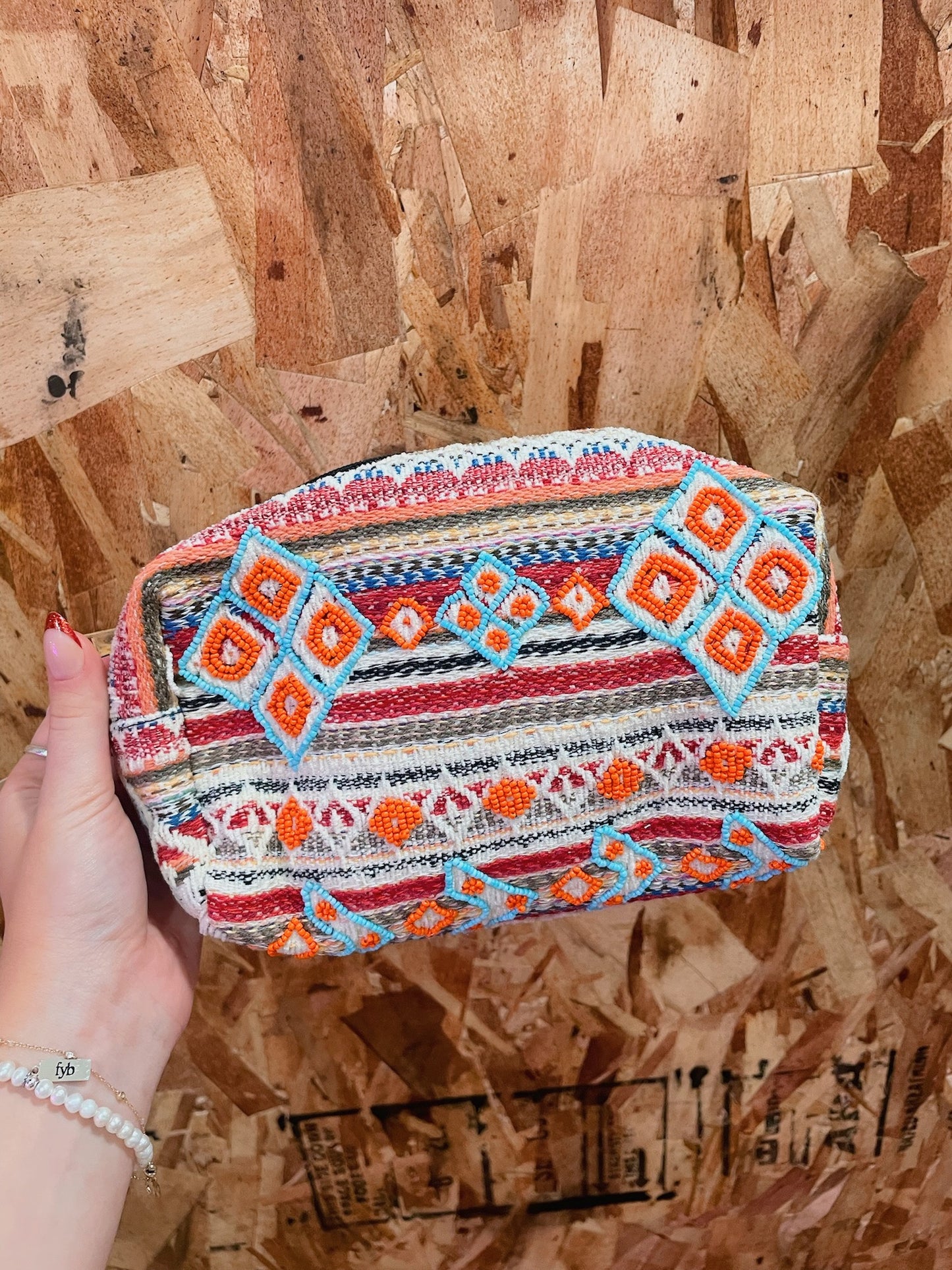 Colorful Beaded Makeup Bag