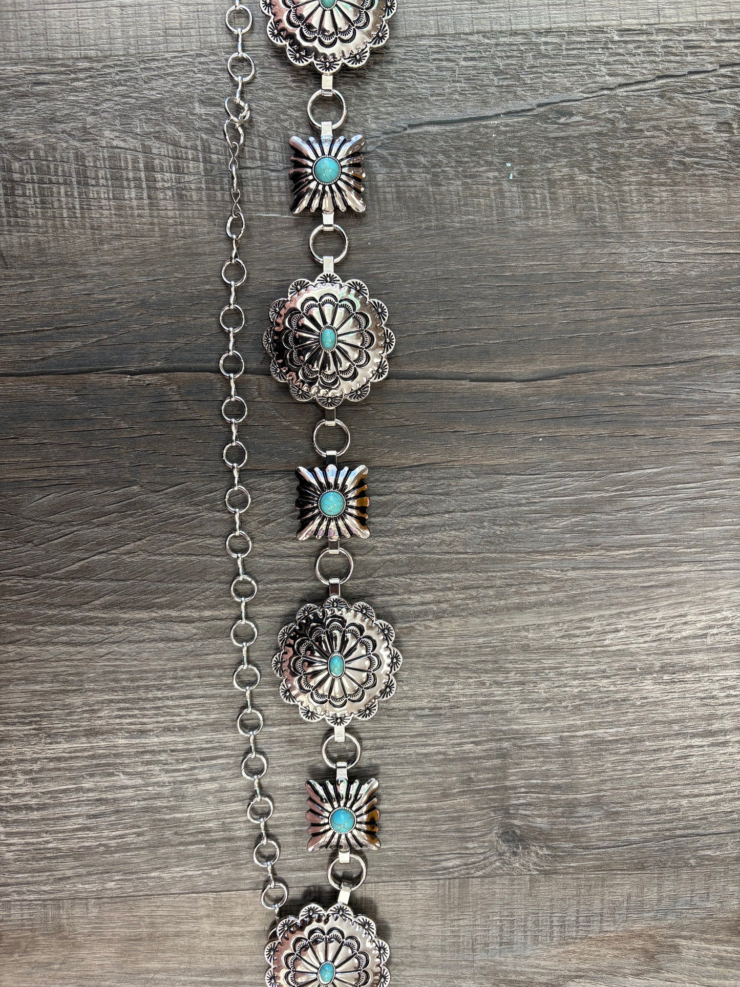 Silver Flower Chain Belt