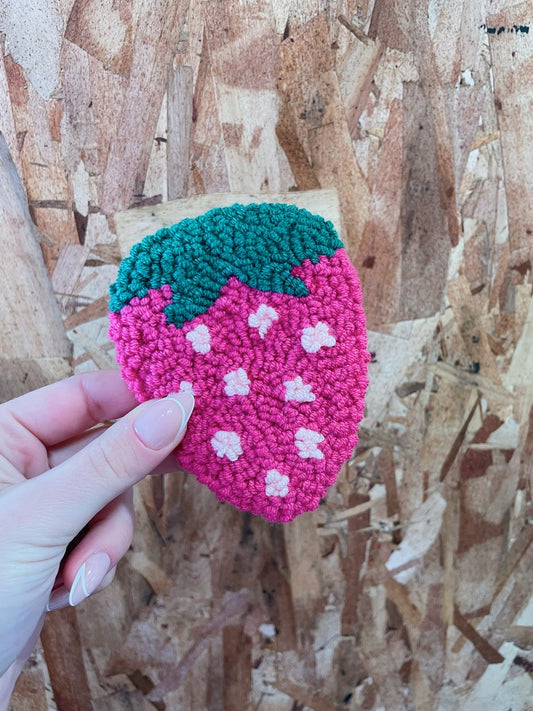 Shades of Pink Strawberry Coaster