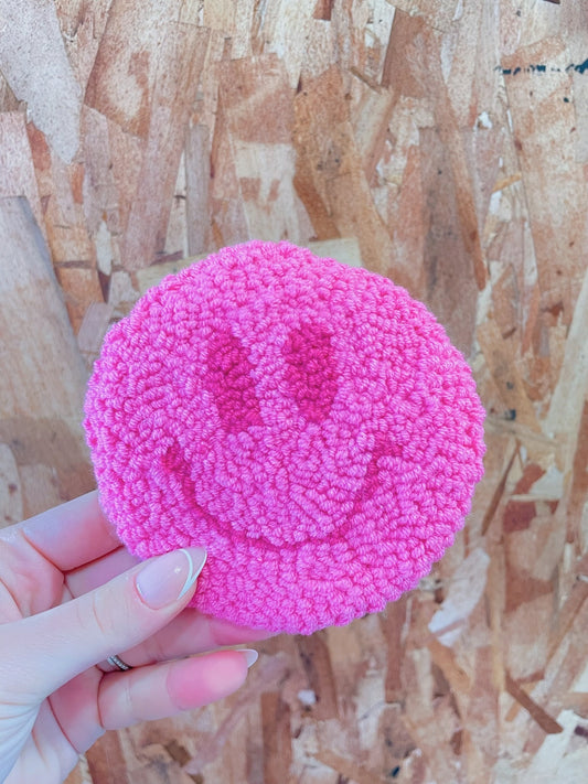 Pink Smiley Coaster