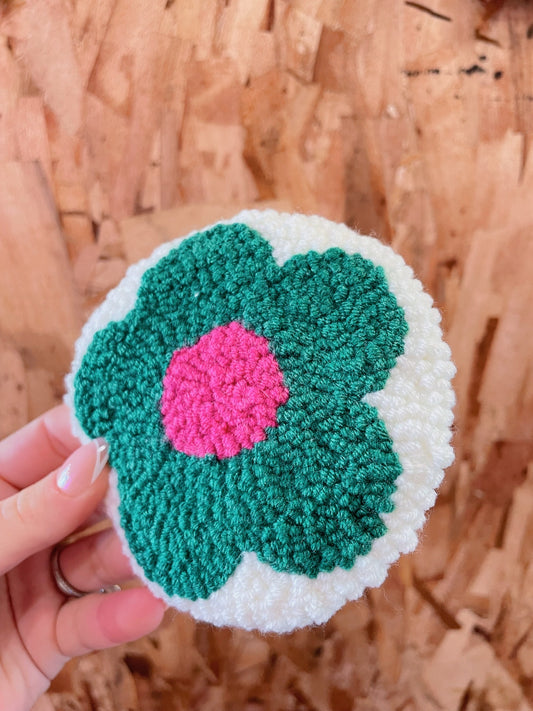 Green Flower Coaster