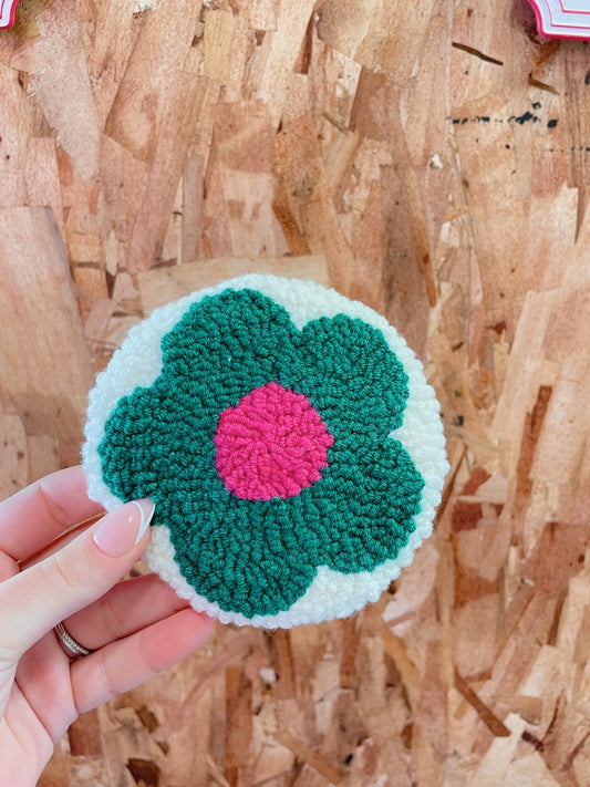 Green Flower Coaster