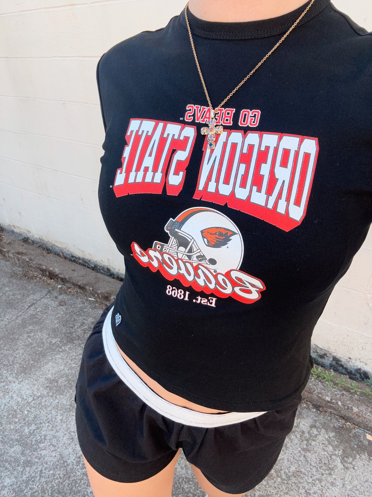 Classic Black University Baby Tee