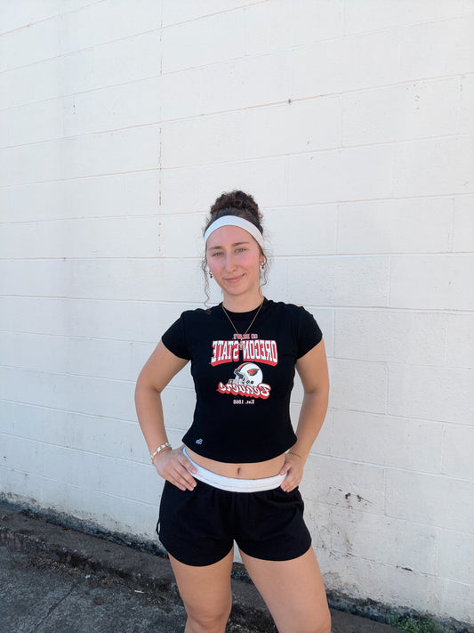 Classic Black University Baby Tee