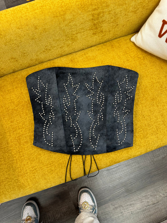 Beckee Studded Western Top