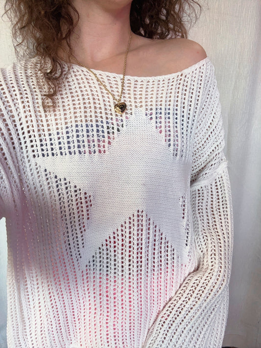 White Crochet Star