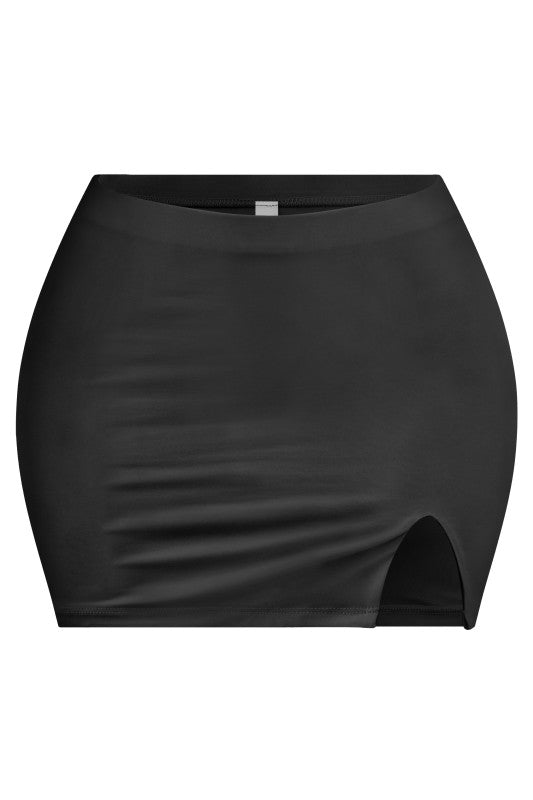 Mid Waisted Mini Skirt w/slit
