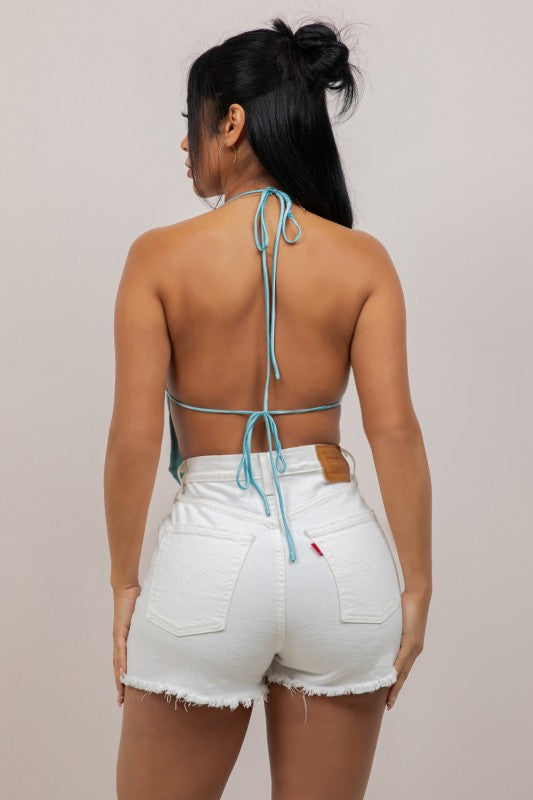 Mermaid Open Back Halter Top