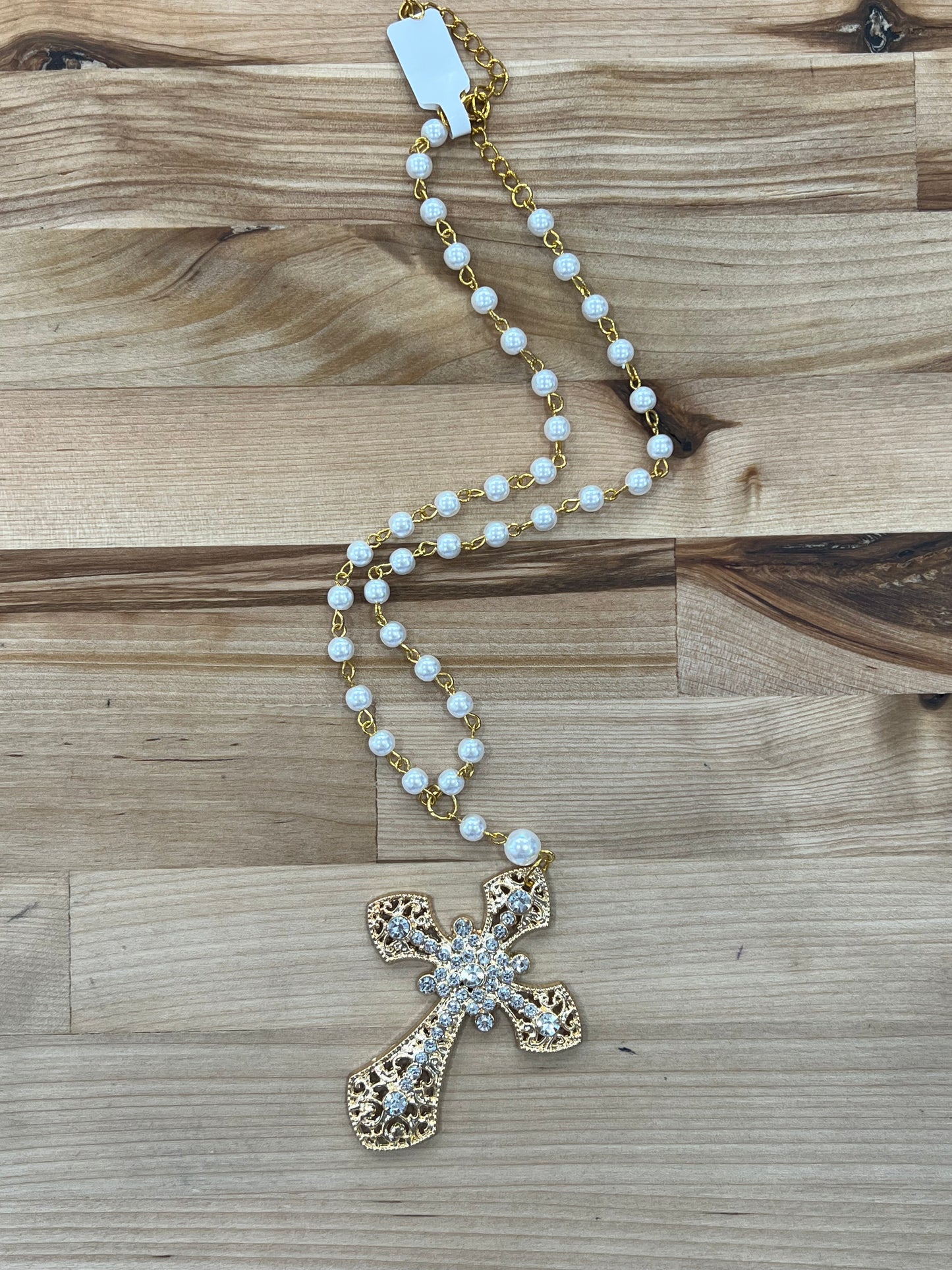 Cross Pearl Necklace