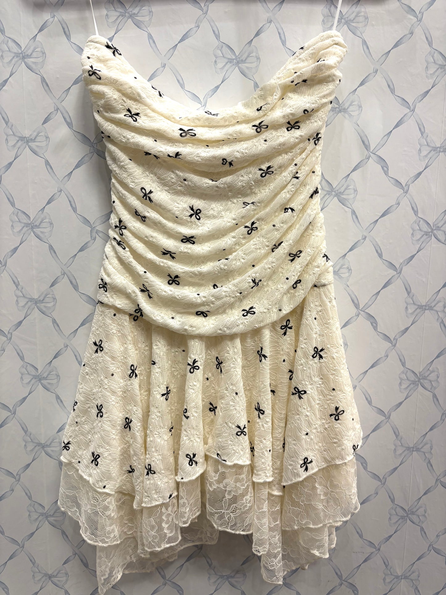 Ivory Bow Mini Dress