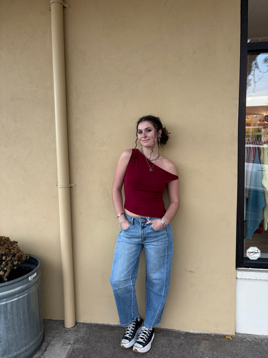 High Rise Barrel Jeans