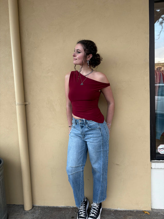 High Rise Barrel Jeans