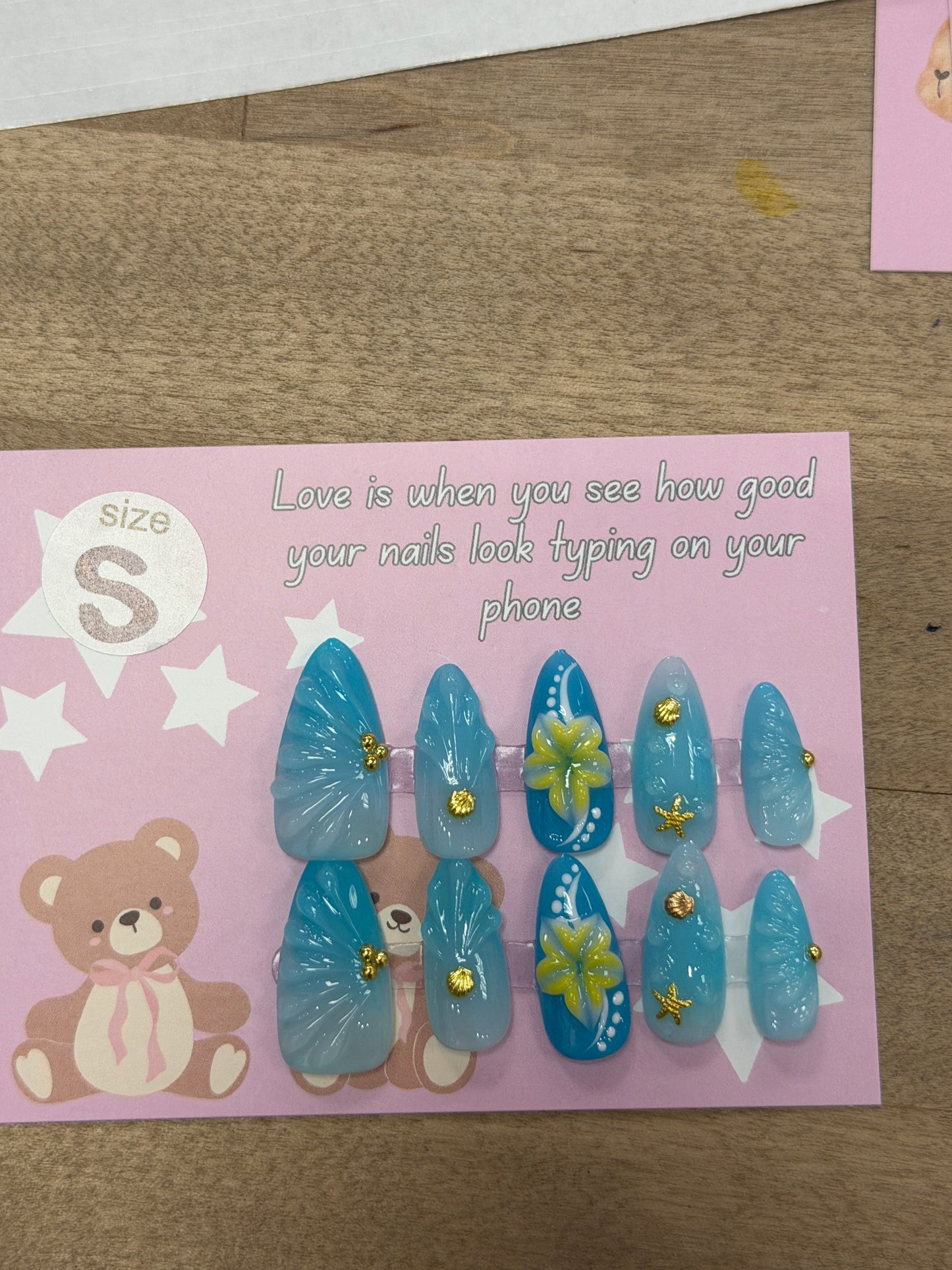 aquamarine tropical cute nails