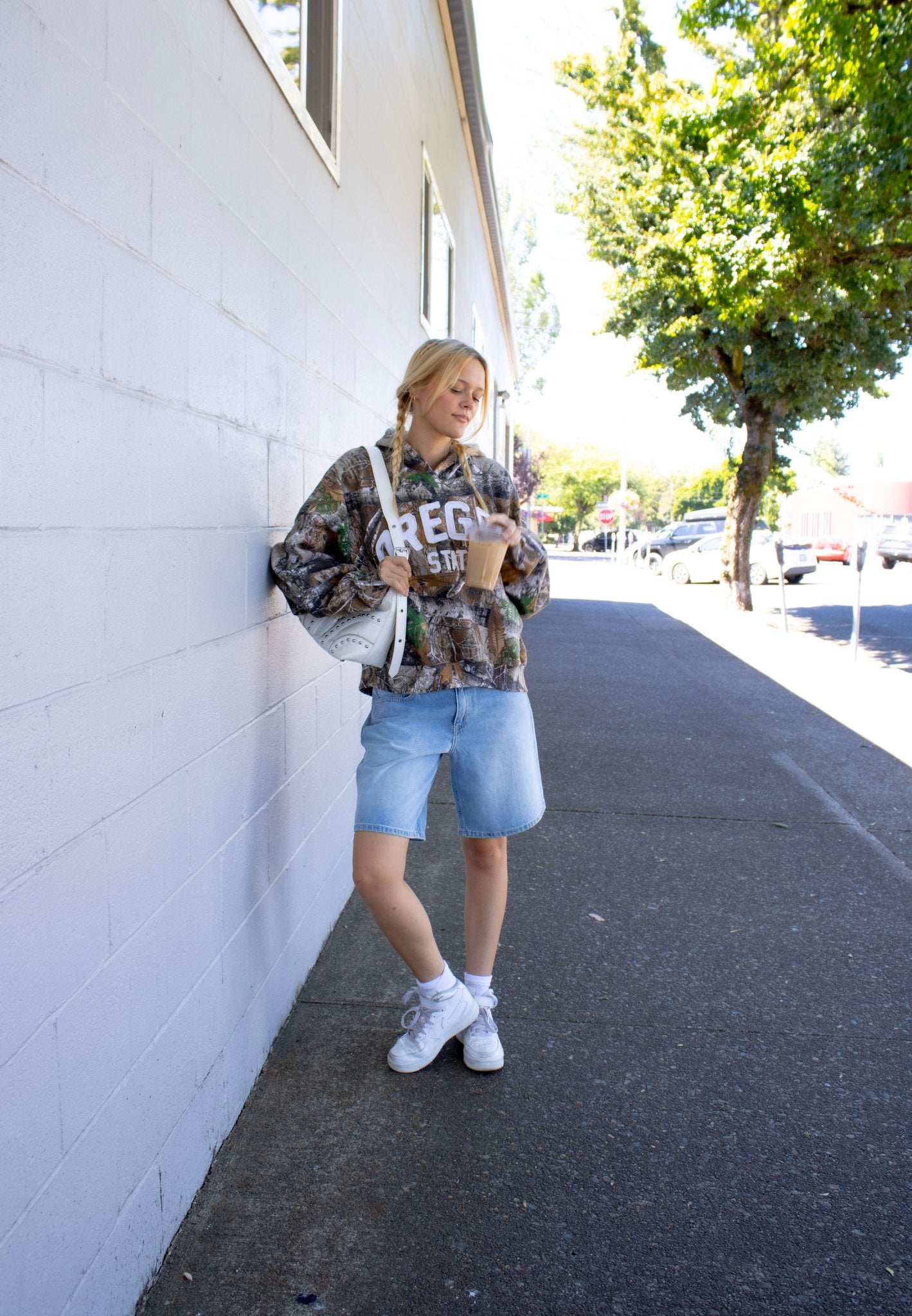 Camo Distressed Beavs Hoodie