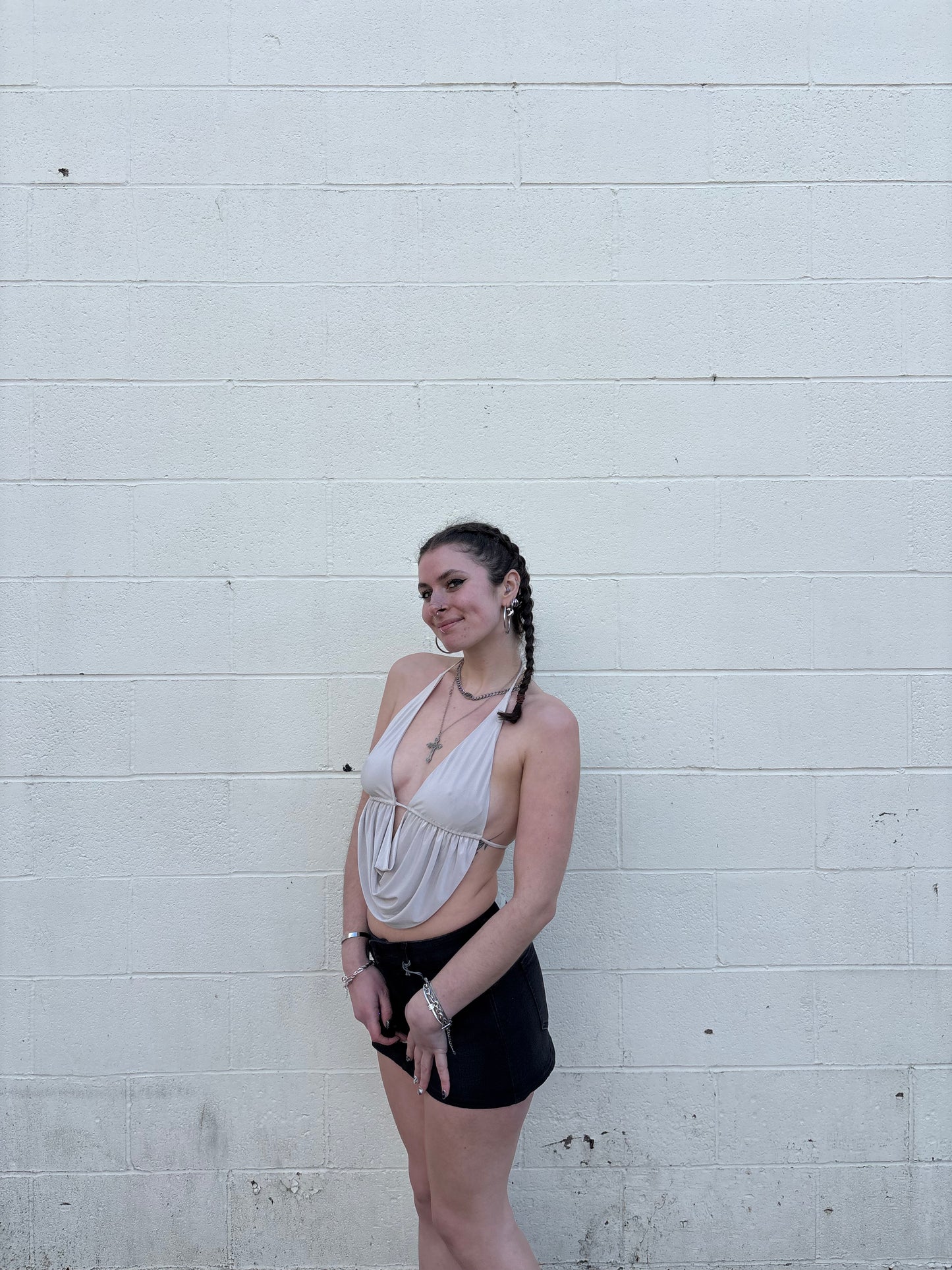 Going Out Cowl Neck Open Back Top