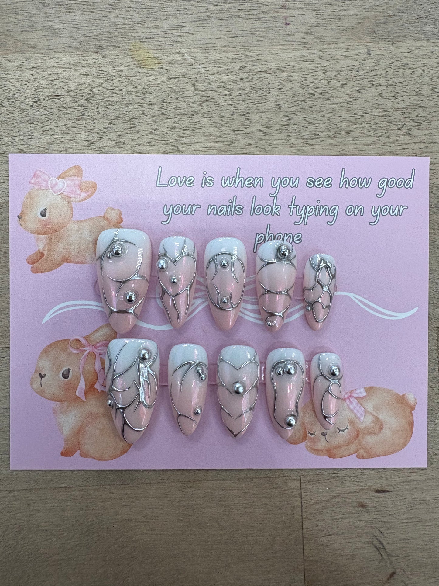 Silver Cybersigilism Nails