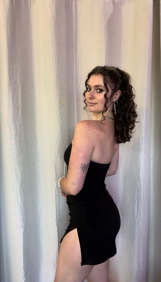 Everyday Strapless Black Mini Dress