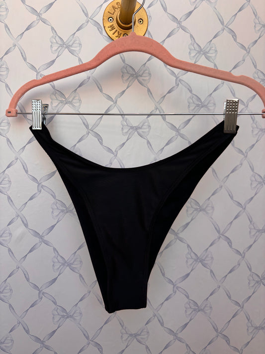 High-Waisted Black Swim Bottom
