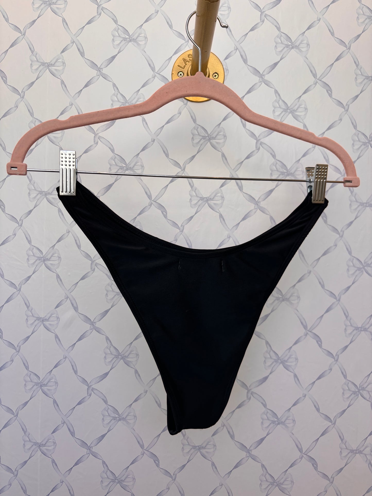High-Waisted Black Swim Bottom
