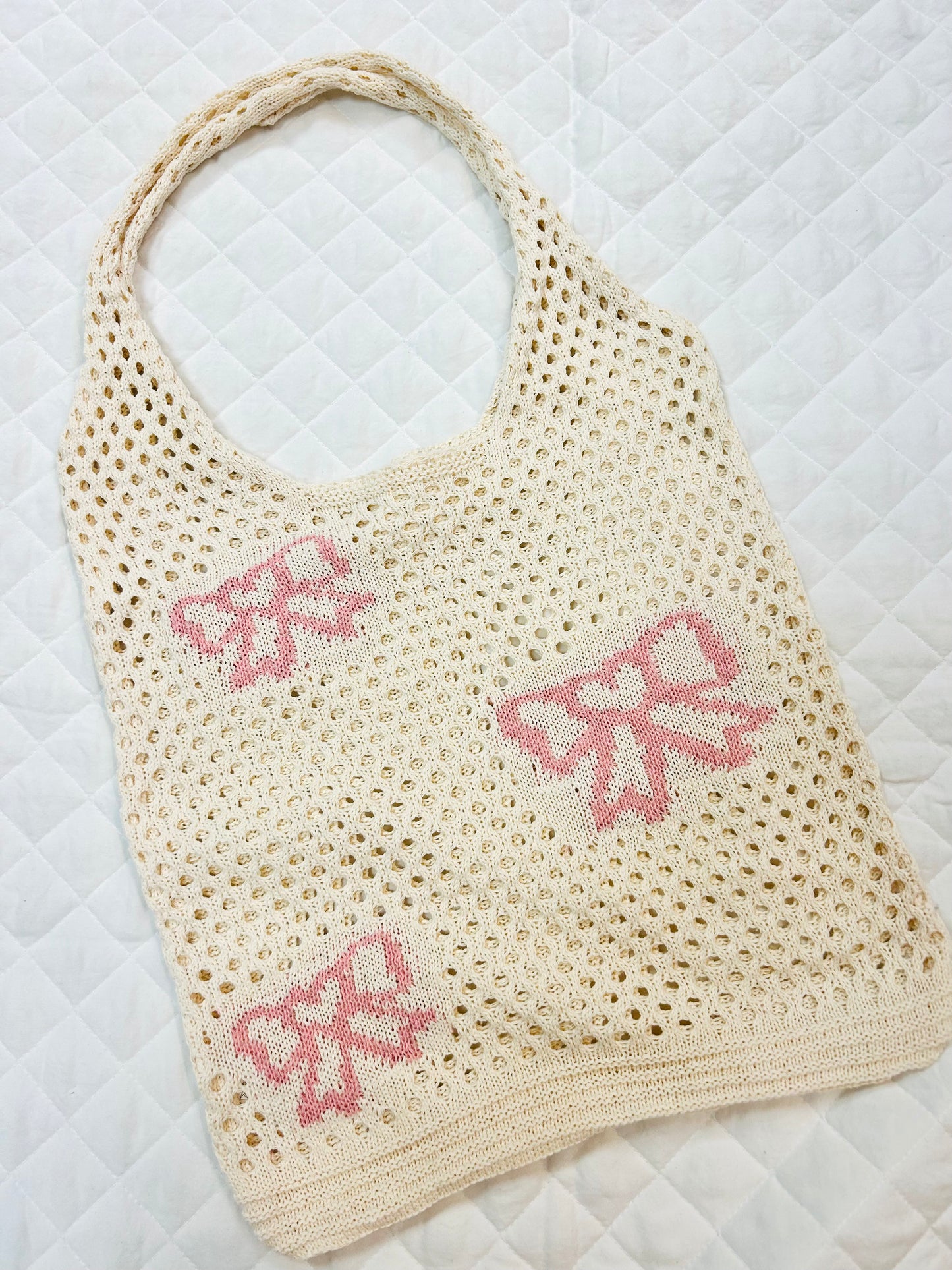 Bows Knitted Tote Bag