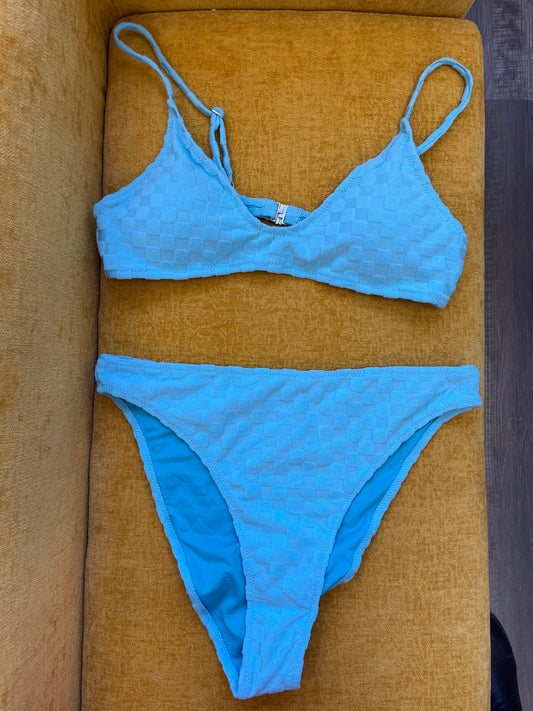 Blue Checkered Terry Bikini