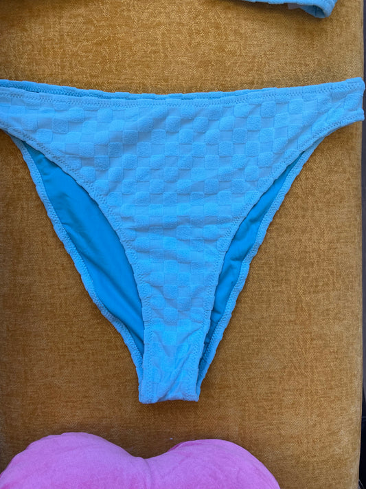 Blue Checkered Terry Bikini