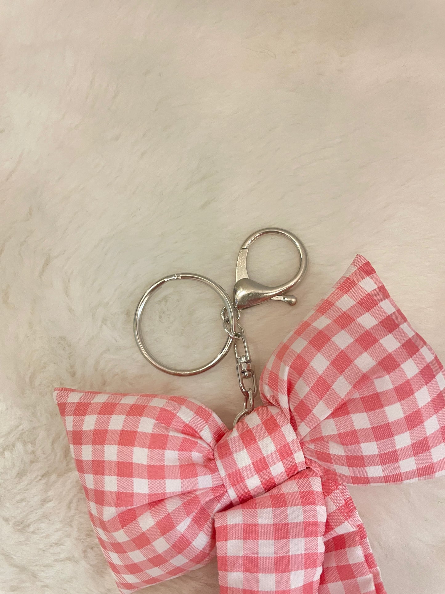 Gingham Bow Keychain