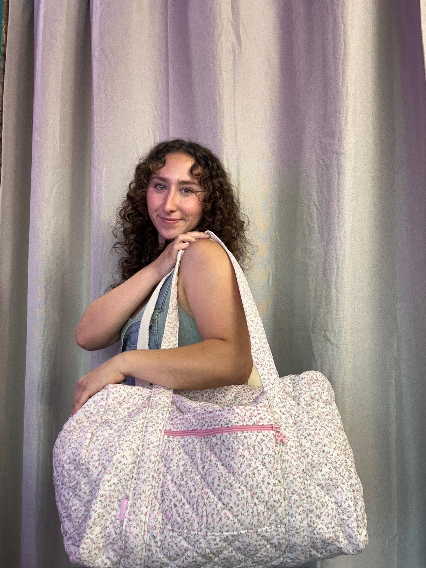 Pink Floral Large Duffel