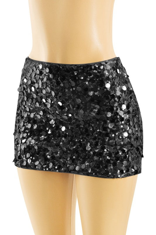 Low Waisted Sequin Micro Mini Skirt