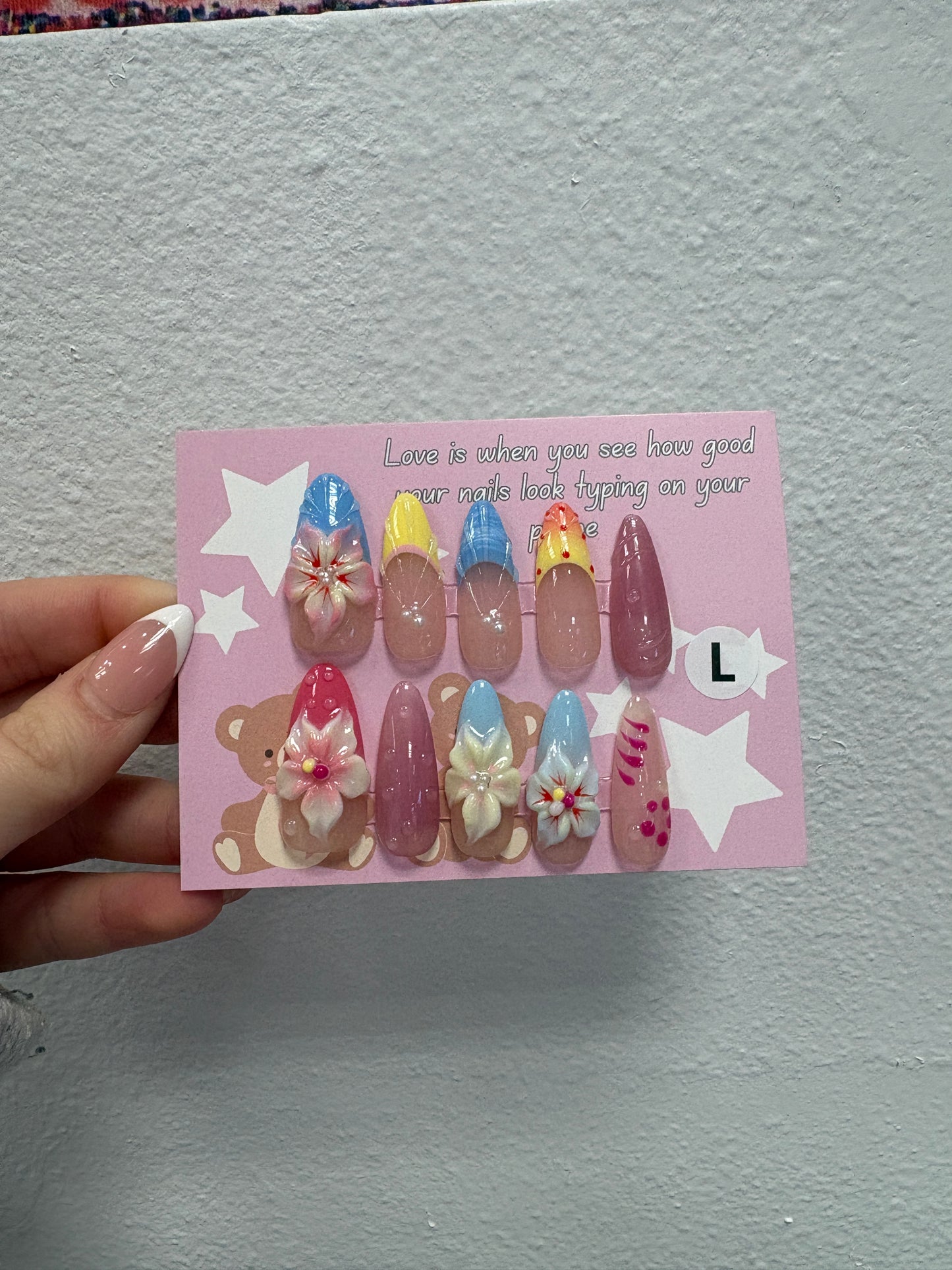 Pastel Summer Flower Nails