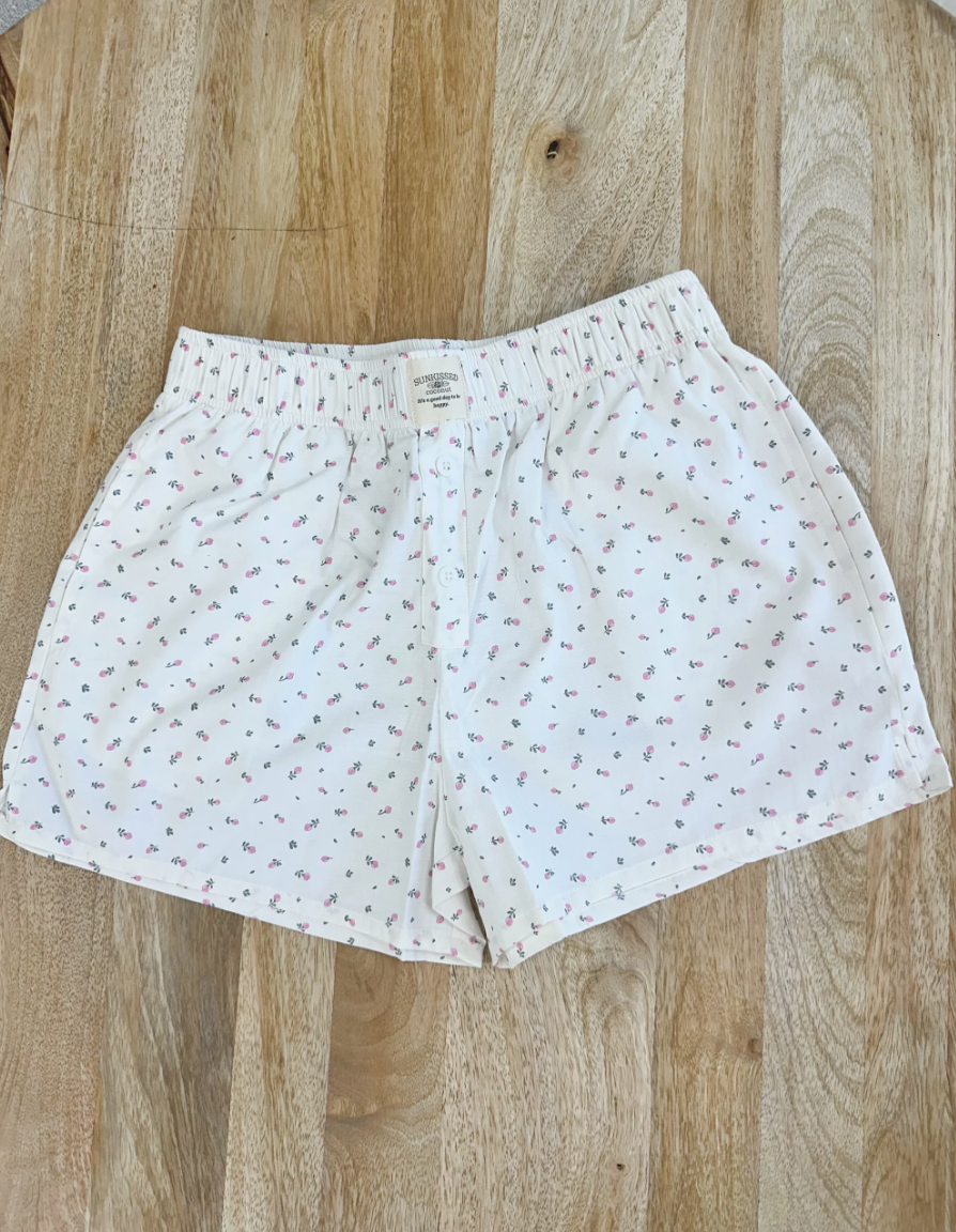 Pink Floral Boxer Shorts