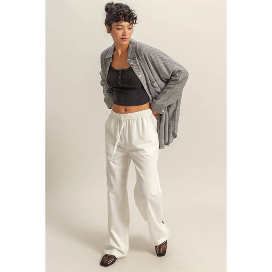 Casual Drawstring Straight Leg Pants