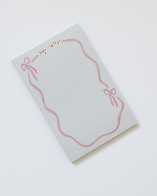 Pink Ribbon Bow Notepad