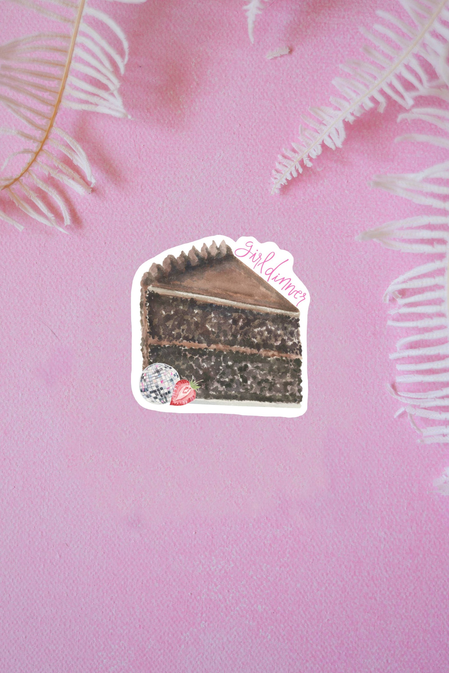 Girl dinner chocolate cake vinyl sticker