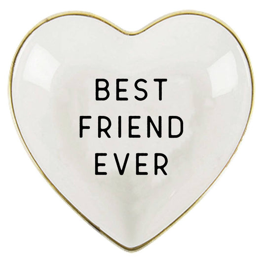 Ceramic Heart Shaped Trinket Tray | Best Friend Ever