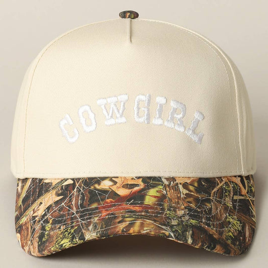 COWGIRL Embroidery Camo Two-Tone Cap