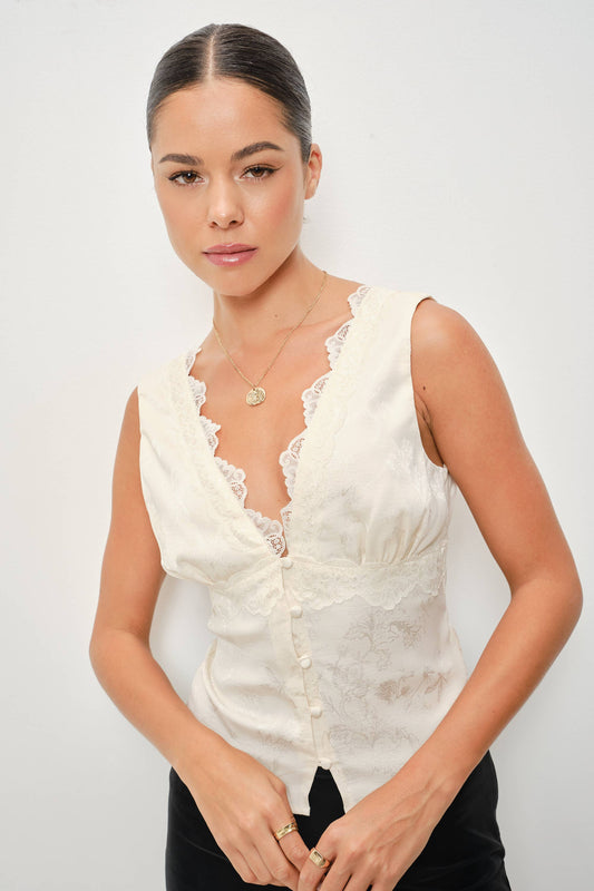 MARA LACE SATIN TOP