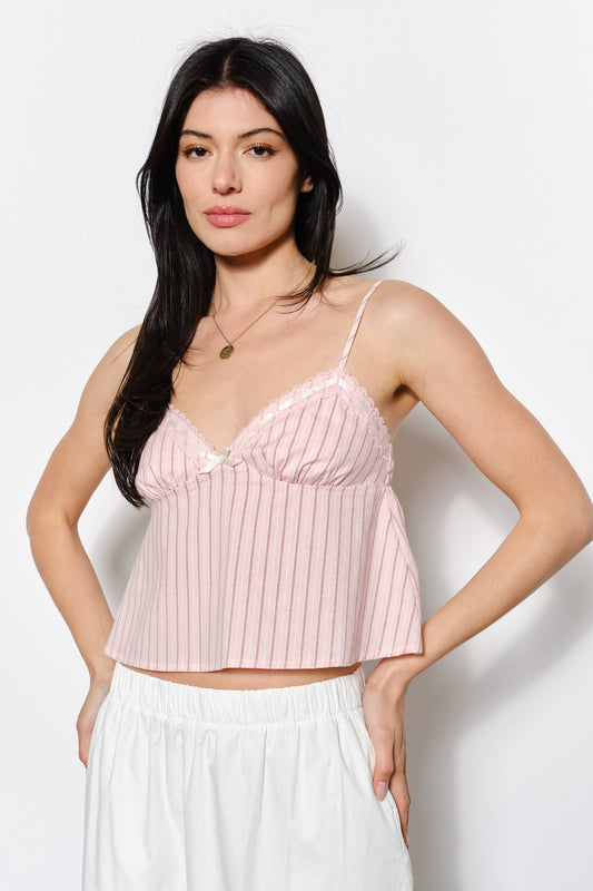 Taylor Lace Trim Striped Cami