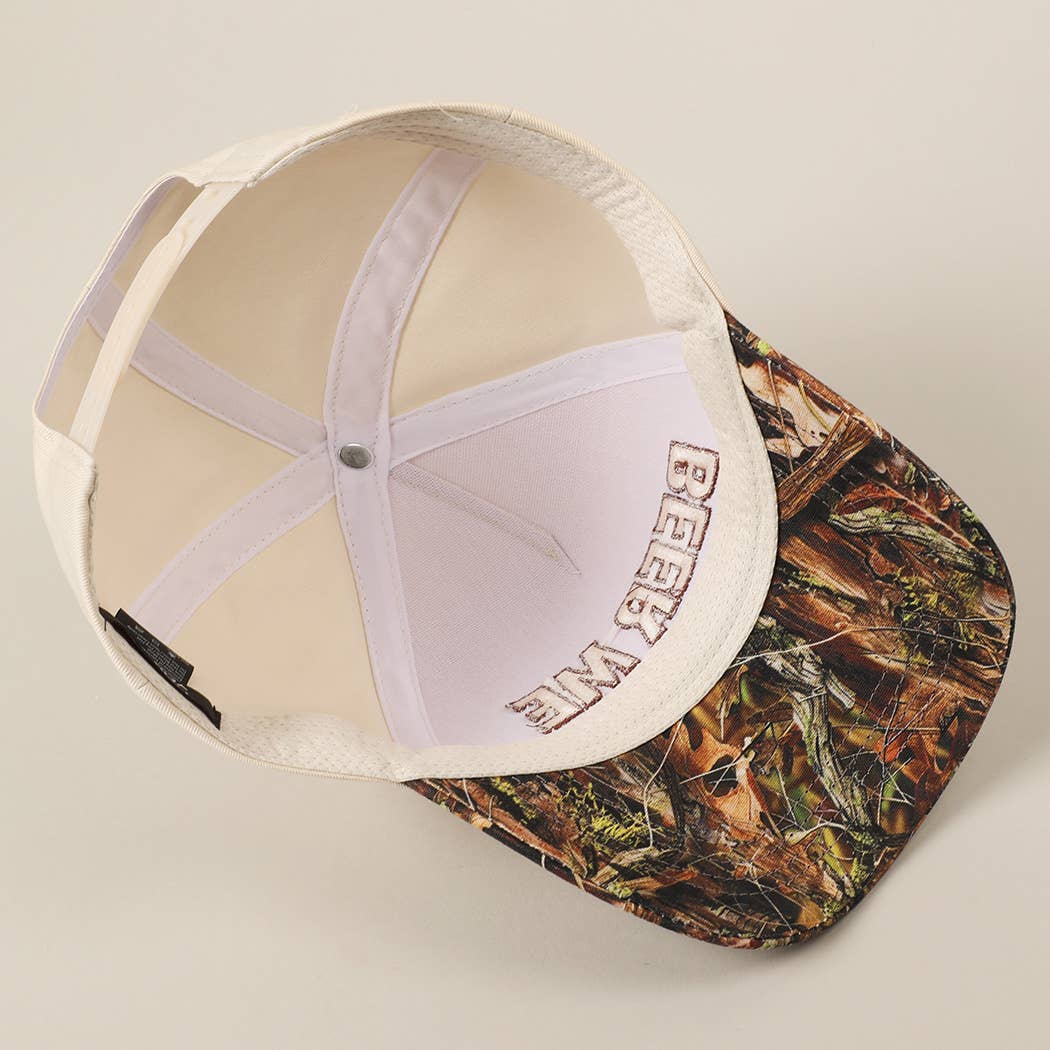 BEER ME Embroidery Camo Trucker Hat