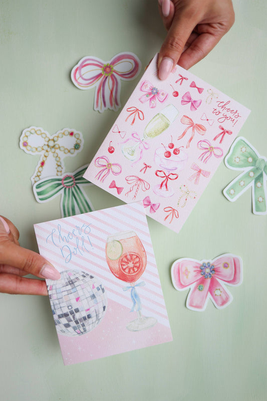 Cheers doll aperol spritz disco ball celebration card