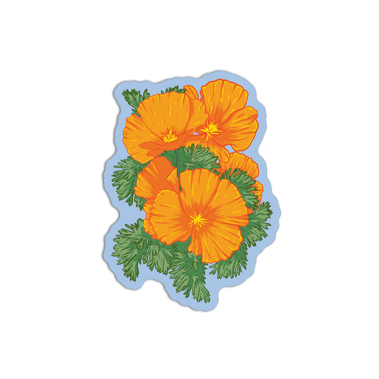 California Poppy Textured Stickers